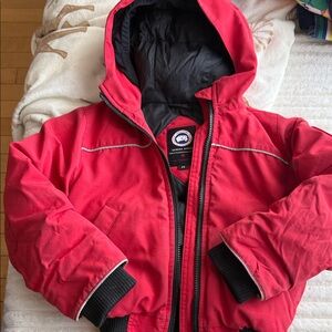 Canada Goose Kids Bright Red Hooded Puffer Jacket 4T
